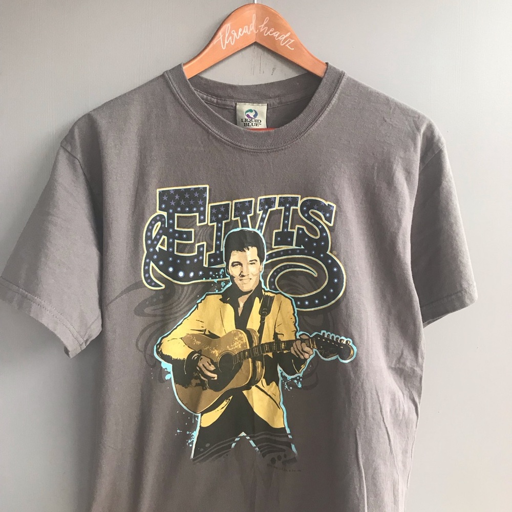 Elvis Presley Liquid Blue Vintage Shirt - Picture 1 of 4